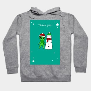 Thank You - Alien and Snowman Hoodie